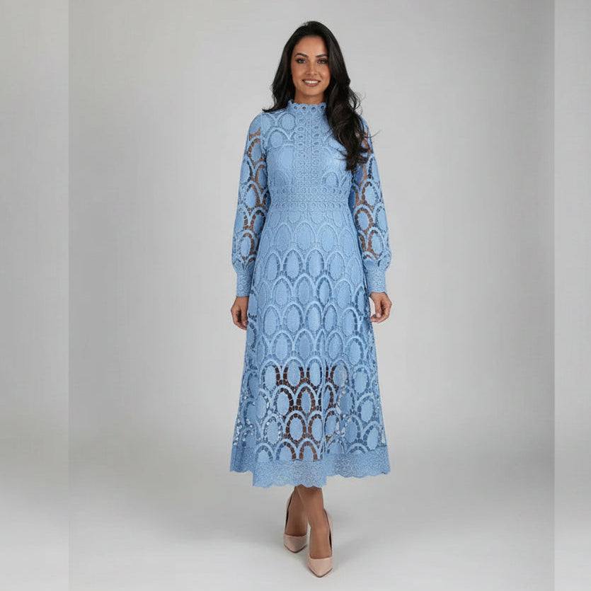 Acia Langarmkleid mit Spitze