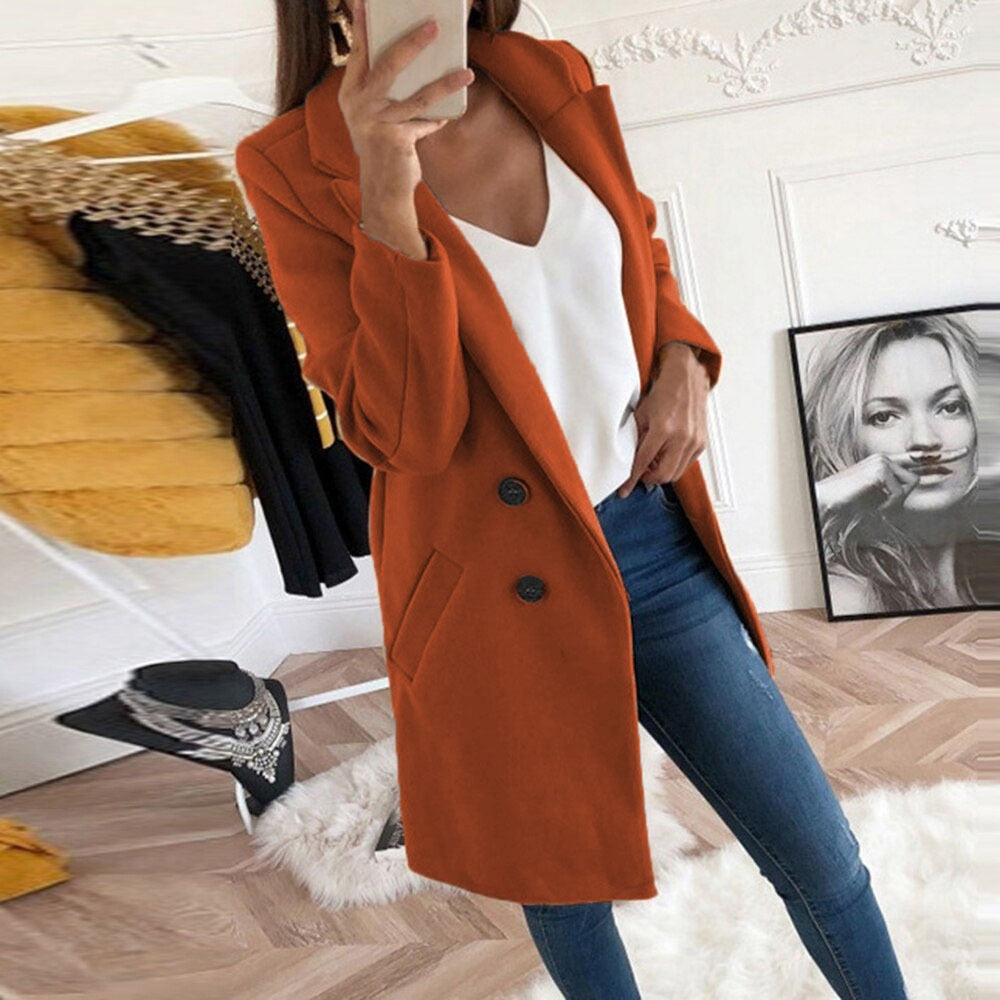 Adelphe Langer Parka mit Knopfleiste