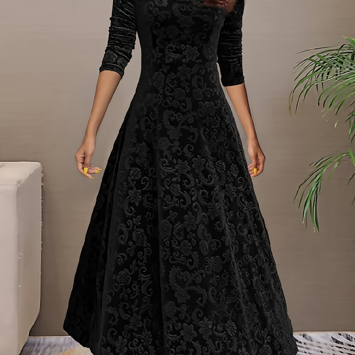 Adeline Midikleid mit langen Ärmeln