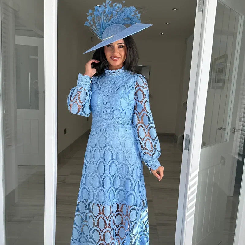 Acia Langarmkleid mit Spitze
