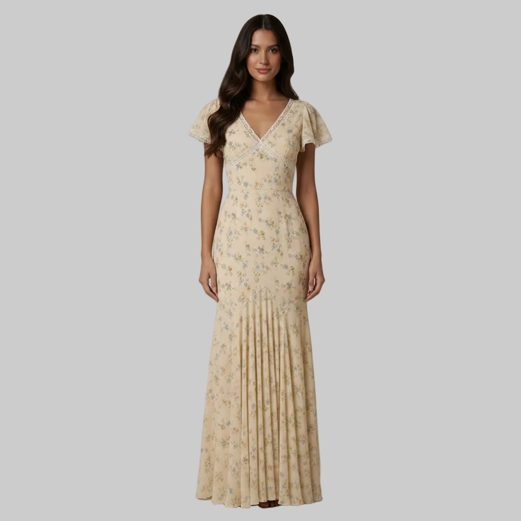 Victoria-Maxikleid mit Rüschensaum
