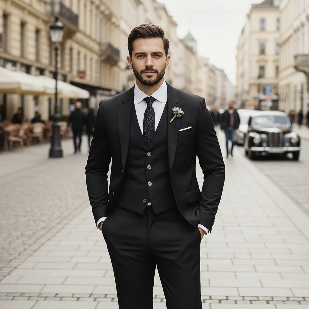 Herren-Dreiteiler in schmaler Passform