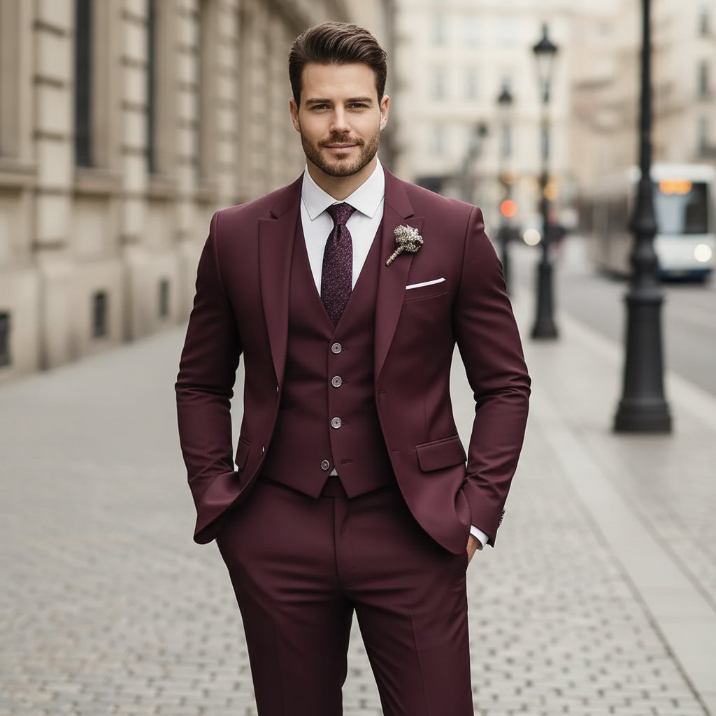 Herren-Dreiteiler in schmaler Passform