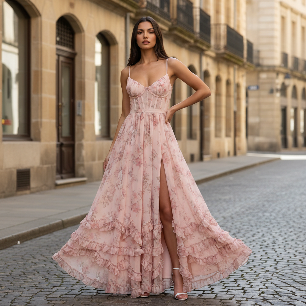 Rozalia Maxikleid mit Beinschlitz