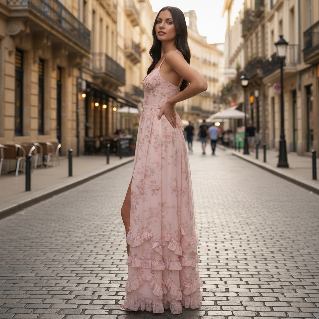 Rozalia Maxikleid mit Beinschlitz