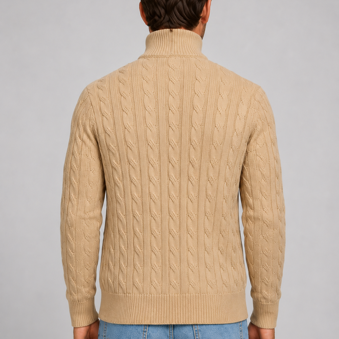 Herrenpullover mit Viertelreißverschluss