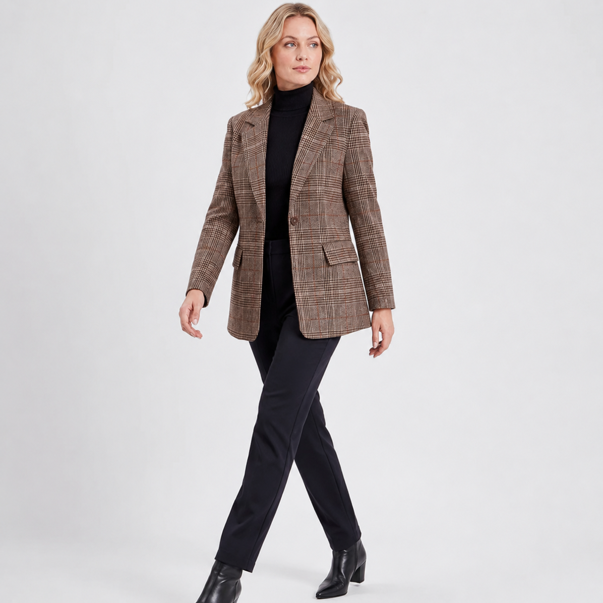 Karierter Longline-Blazer
