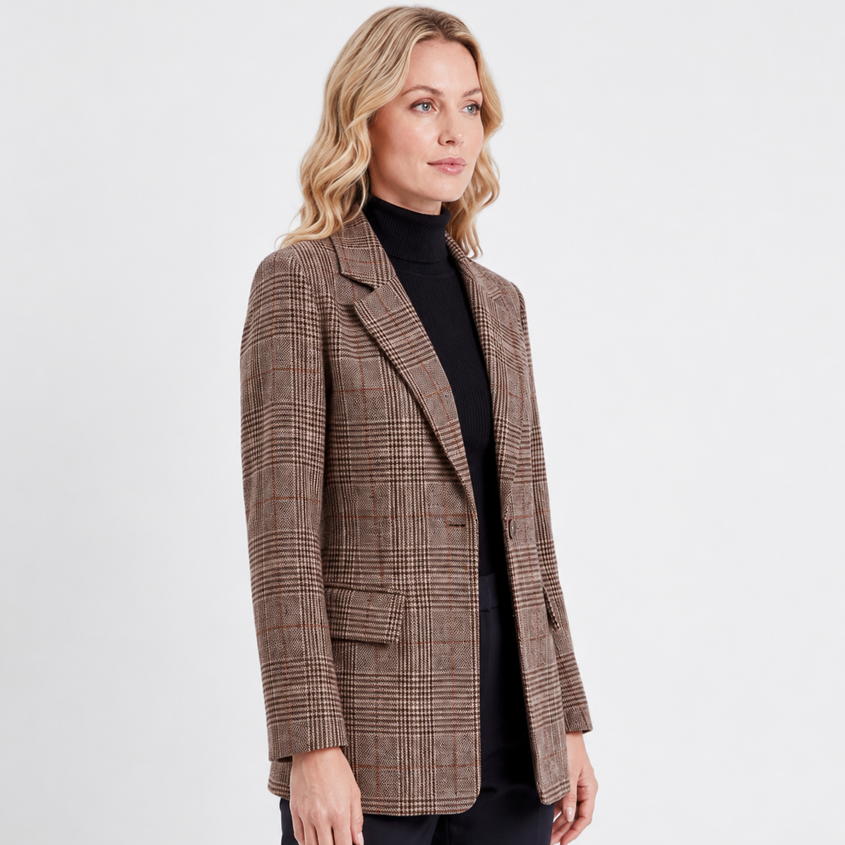 Karierter Longline-Blazer