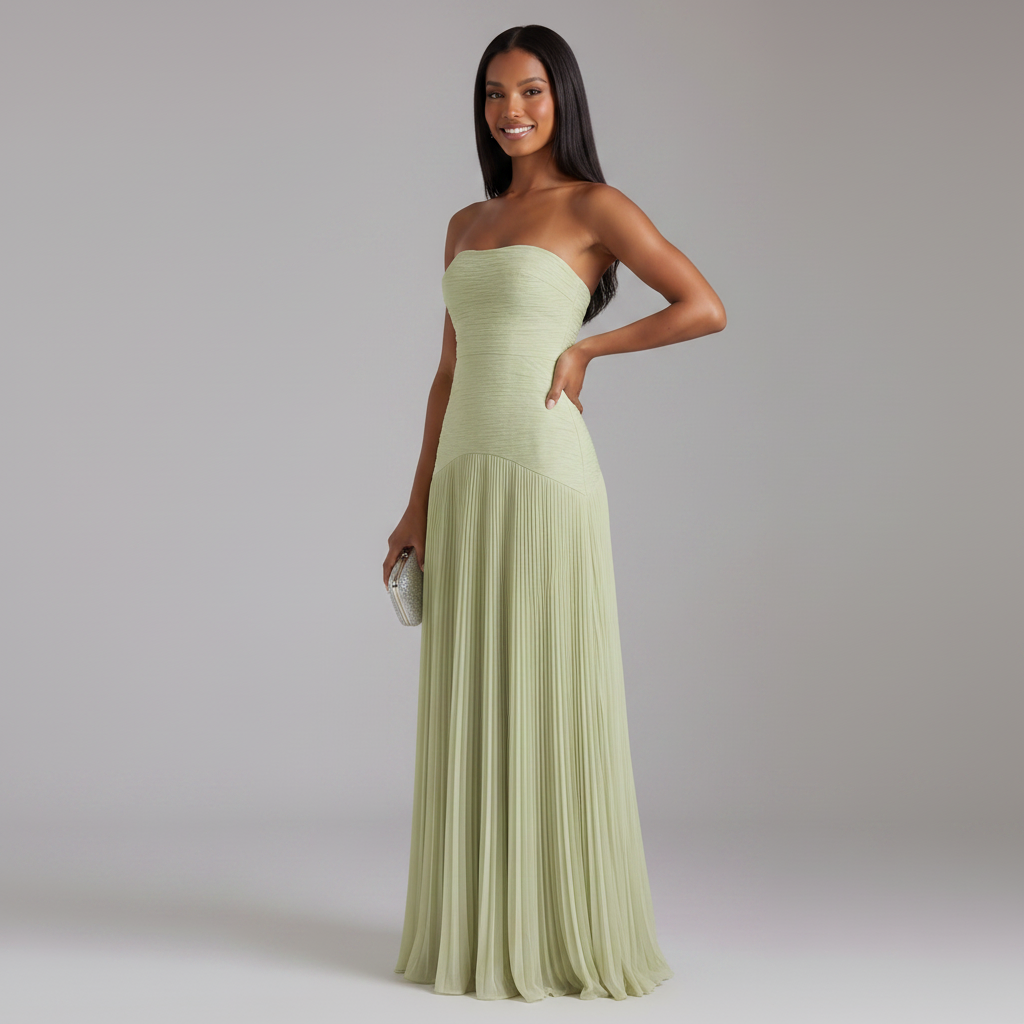 Salbeigrünes Maxikleid
