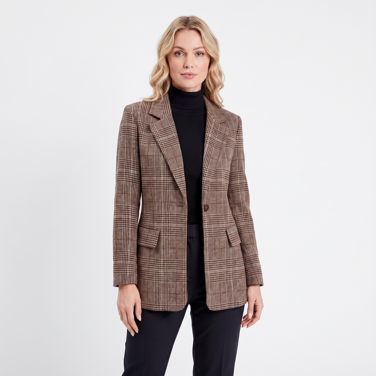 Karierter Longline-Blazer