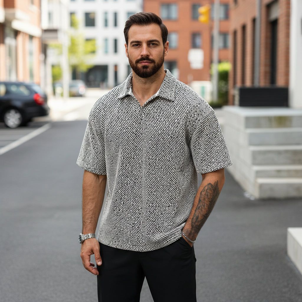 Monaco Poloshirt mit Struktur